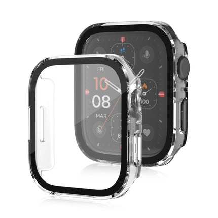Life Waterproof Frosted 2 in 1 PC Frame + Tempered Glass Protective Case For Apple Watch Series 9 / 8 / 7 45mm(Transparent)-garmade.com