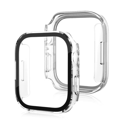 Life Waterproof Frosted 2 in 1 PC Frame + Tempered Glass Protective Case For Apple Watch Series 9 / 8 / 7 45mm(Transparent)-garmade.com