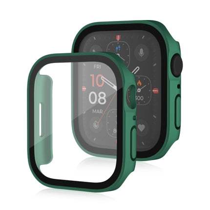 Life Waterproof Frosted 2 in 1 PC Frame + Tempered Glass Protective Case For Apple Watch Series 9 / 8 / 7 41mm(Green)-garmade.com