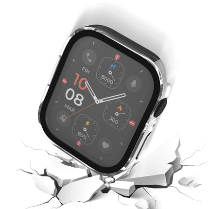 Life Waterproof Frosted 2 in 1 PC Frame + Tempered Glass Protective Case For Apple Watch Series 9 / 8 / 7 41mm(Transparent)-garmade.com