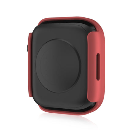 Life Waterproof Frosted 2 in 1 PC Frame + Tempered Glass Protective Case For Apple Watch Series 6 / 5 / 4 / SE 44mm(Red)-garmade.com