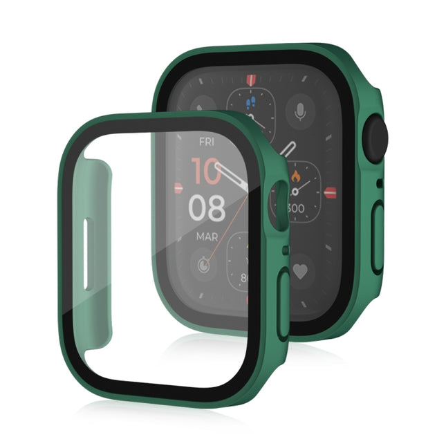 Life Waterproof Frosted 2 in 1 PC Frame + Tempered Glass Protective Case For Apple Watch Series 6 / 5 / 4 / SE 44mm(Green)-garmade.com