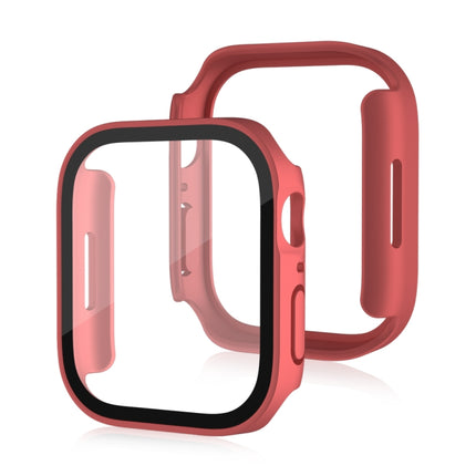 Life Waterproof Frosted 2 in 1 PC Frame + Tempered Glass Protective Case For Apple Watch Series 6 / 5 / 4 / SE 40mm(Red)-garmade.com