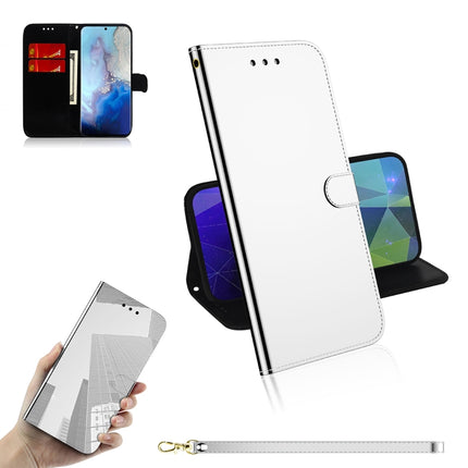 For Galaxy S20 Mirror-like Magnetic Attraction Horizontal Flip Leather Case with Lanyard, Support Holder & Card Slot & Wallet(Silver)-garmade.com