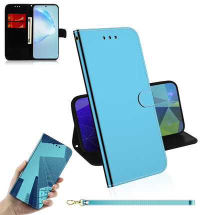 For Galaxy S20+ Mirror-like Magnetic Attraction Horizontal Flip Leather Case with Lanyard, Support Holder & Card Slot & Wallet(Blue)-garmade.com