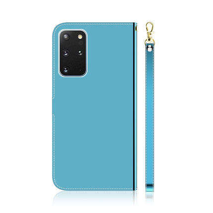 For Galaxy S20+ Mirror-like Magnetic Attraction Horizontal Flip Leather Case with Lanyard, Support Holder & Card Slot & Wallet(Blue)-garmade.com