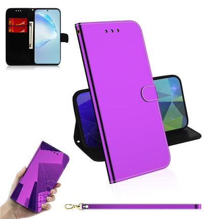 For Galaxy S20+ Mirror-like Magnetic Attraction Horizontal Flip Leather Case with Lanyard, Support Holder & Card Slot & Wallet(Purple)-garmade.com