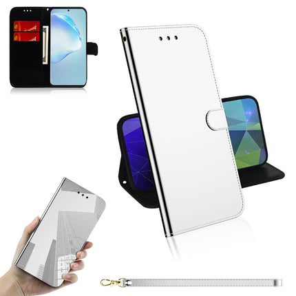 For Galaxy S20 Ultra Mirror-like Magnetic Attraction Horizontal Flip Leather Case with Lanyard, Support Holder & Card Slot & Wallet(Silver)-garmade.com