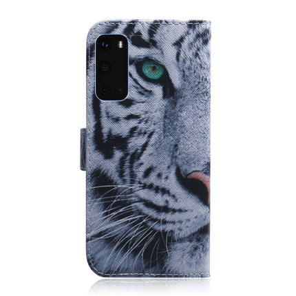 For Galaxy S20 Combined Pattern Magnetic Attraction Horizontal Flip Leather Case, Support Holder & Card Slot & Wallet(Tiger)-garmade.com