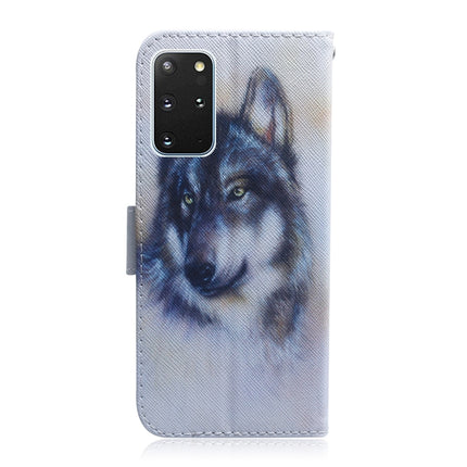 For Galaxy S20+ Combined Pattern Magnetic Attraction Horizontal Flip Leather Case, Support Holder & Card Slot & Wallet(White Wolf)-garmade.com