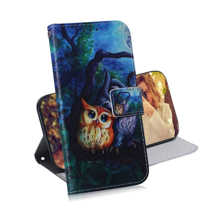 For Galaxy S20+ Combined Pattern Magnetic Attraction Horizontal Flip Leather Case, Support Holder & Card Slot & Wallet(Oil Painting Owl)-garmade.com