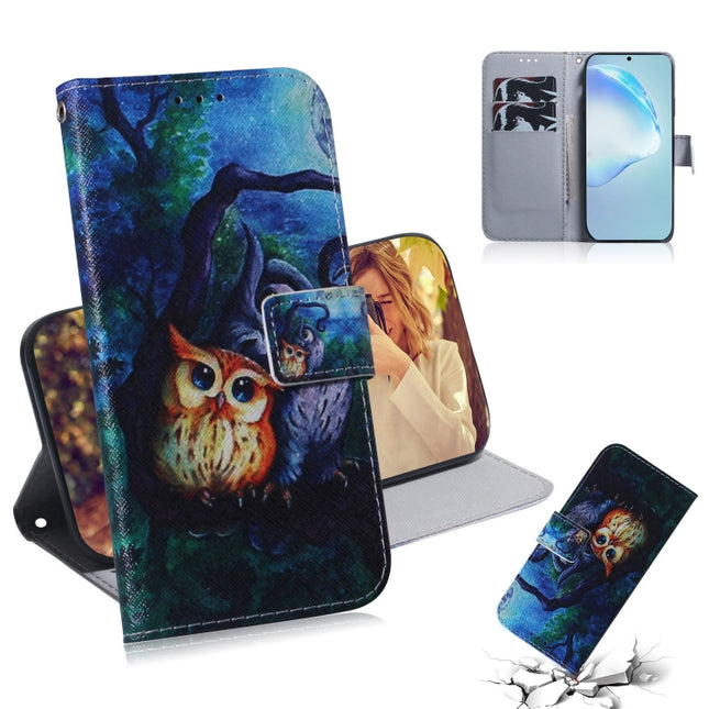 For Galaxy S20 Ultra Combined Pattern Magnetic Attraction Horizontal Flip Leather Case, Support Holder & Card Slot & Wallet(Oil Painting Owl)-garmade.com
