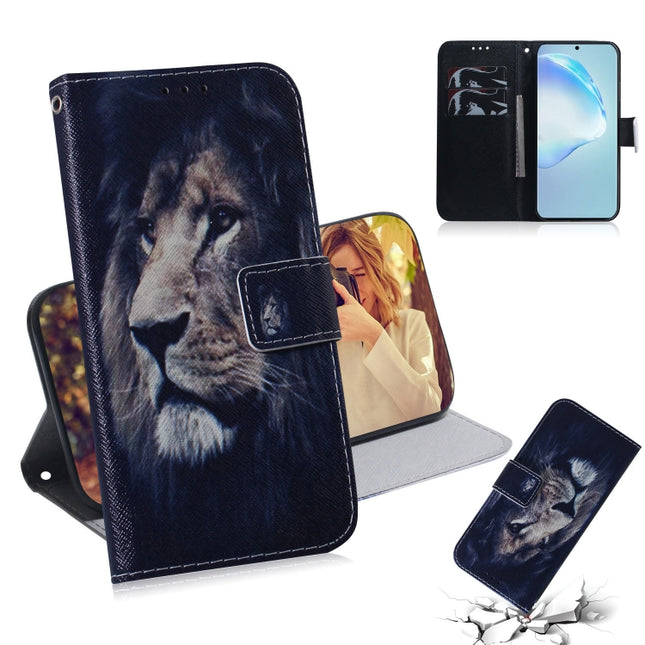For Galaxy S20 Ultra Combined Pattern Magnetic Attraction Horizontal Flip Leather Case, Support Holder & Card Slot & Wallet(Lion)-garmade.com