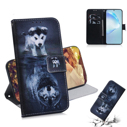 For Galaxy S20 Ultra Combined Pattern Magnetic Attraction Horizontal Flip Leather Case, Support Holder & Card Slot & Wallet(Wolf and Dog)-garmade.com