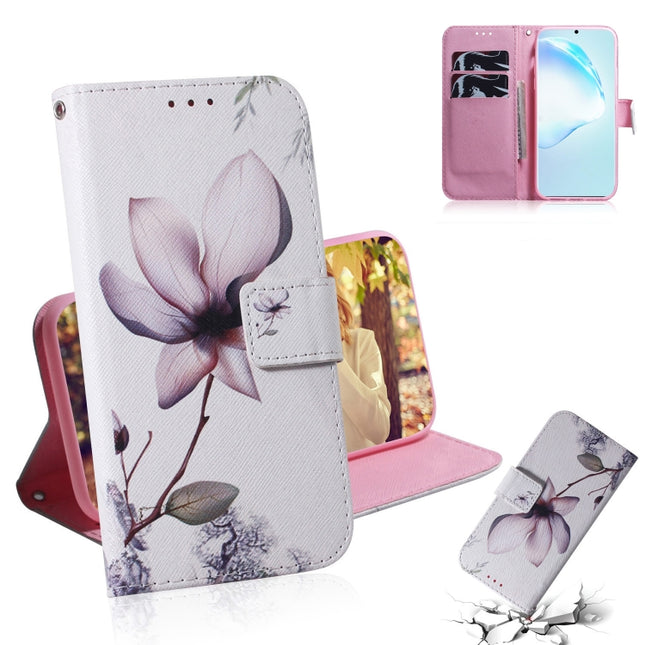 For Galaxy S20 Ultra Combined Pattern Magnetic Attraction Horizontal Flip Leather Case, Support Holder & Card Slot & Wallet(Magnolia Flower)-garmade.com