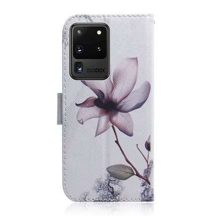 For Galaxy S20 Ultra Combined Pattern Magnetic Attraction Horizontal Flip Leather Case, Support Holder & Card Slot & Wallet(Magnolia Flower)-garmade.com
