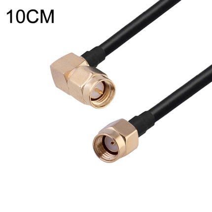 SMA Male Elbow to PR-SMA Male RG174 RF Coaxial Adapter Cable, Length: 10cm-garmade.com