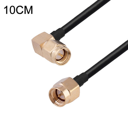 SMA Male Elbow to SMA Male RG174 RF Coaxial Adapter Cable, Length: 10cm-garmade.com
