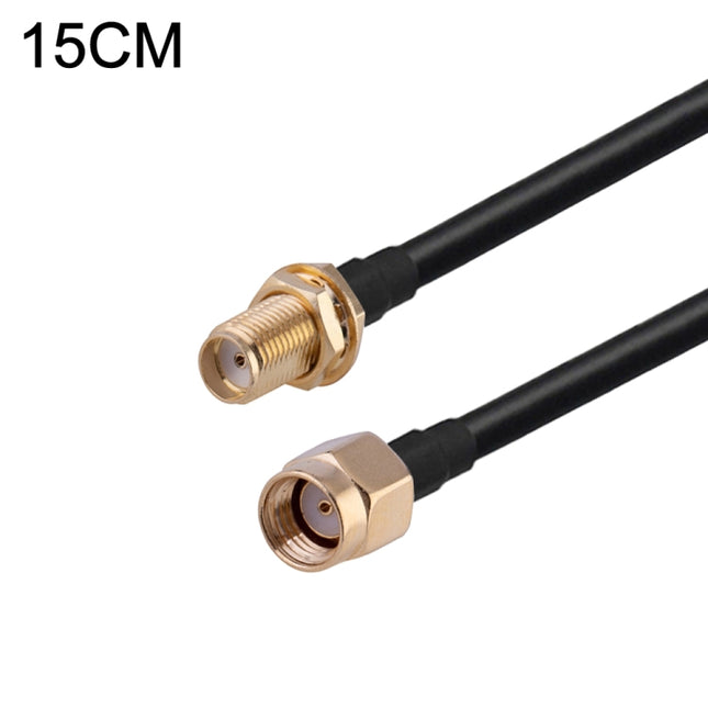RP-SMA Male to SMA Female RG174 RF Coaxial Adapter Cable, Length: 15cm-garmade.com