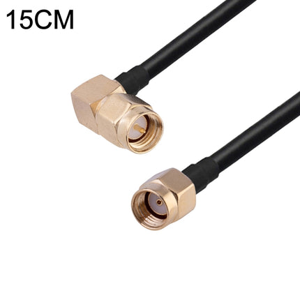 SMA Male Elbow to PR-SMA Male RG174 RF Coaxial Adapter Cable, Length: 15cm-garmade.com