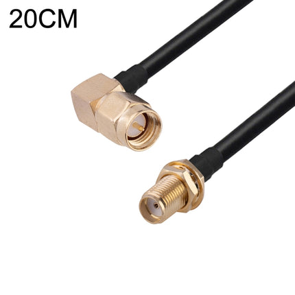 SMA Male Elbow to SMA Female RG174 RF Coaxial Adapter Cable, Length: 20cm-garmade.com