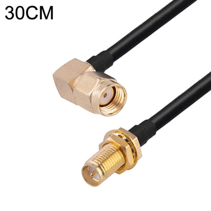 RP-SMA Male Elbow to RP-SMA Female RG174 RF Coaxial Adapter Cable, Length: 30cm-garmade.com