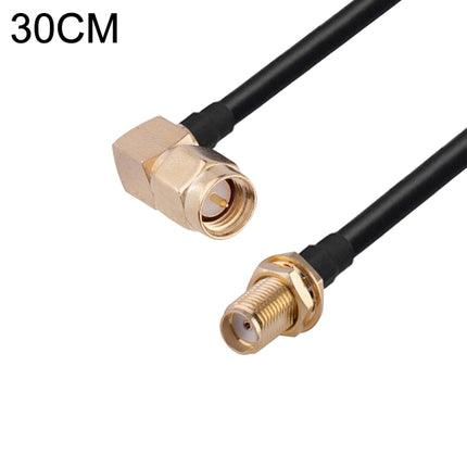 SMA Male Elbow to SMA Female RG174 RF Coaxial Adapter Cable, Length: 30cm-garmade.com