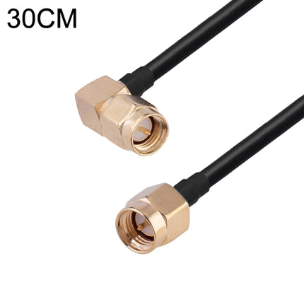 SMA Male Elbow to SMA Male RG174 RF Coaxial Adapter Cable, Length: 30cm-garmade.com