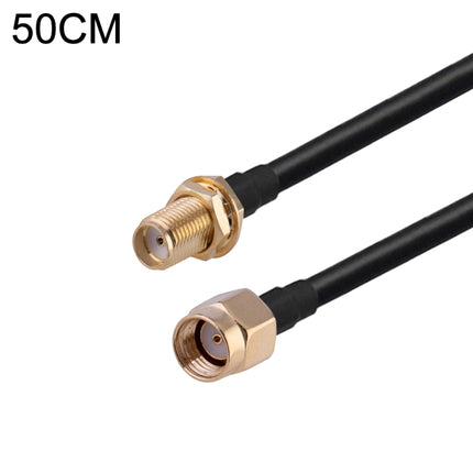 RP-SMA Male to SMA Female RG174 RF Coaxial Adapter Cable, Length: 50cm-garmade.com