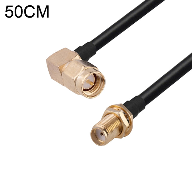 SMA Male Elbow to SMA Female RG174 RF Coaxial Adapter Cable, Length: 50cm-garmade.com