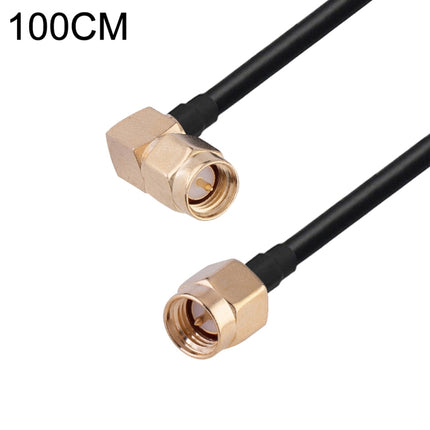 SMA Male Elbow to SMA Male RG174 RF Coaxial Adapter Cable, Length: 1m-garmade.com