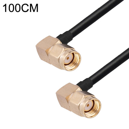 RP-SMA Male Elbow to RP-SMA Male Elbow RG174 RF Coaxial Adapter Cable, Length: 1m-garmade.com