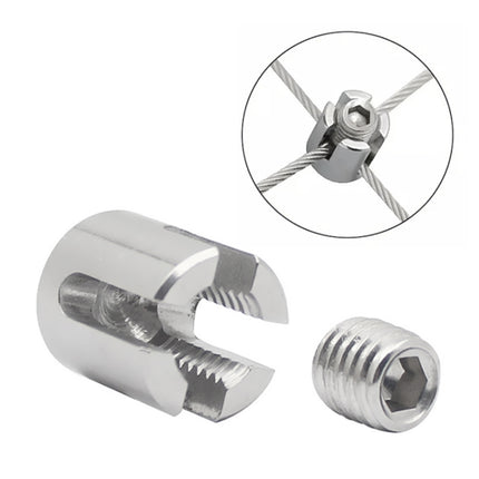 M8x2 316 Stainless Steel Garden Wire Rope Cross Fixed Clip-garmade.com