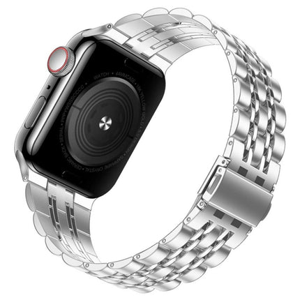 Seven-bead Ultra-thin Stainless Steel Watch Band For Apple Watch Ultra 49mm&Watch Ultra 2 49mm / Series 9&8&7 45mm / SE 3&SE 2&6&SE&5&4 44mm / 3&2&1 42mm(Sliver)-garmade.com