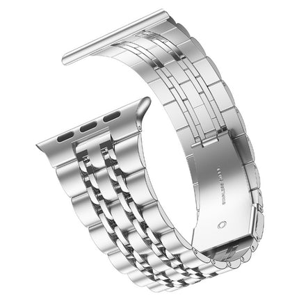 Seven-bead Ultra-thin Stainless Steel Watch Band For Apple Watch Ultra 49mm&Watch Ultra 2 49mm / Series 9&8&7 45mm / SE 3&SE 2&6&SE&5&4 44mm / 3&2&1 42mm(Sliver)-garmade.com