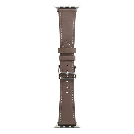 Single Lap Microfiber Leather Watch Band For Apple Watch Ultra 49mm&Watch Ultra 2 49mm / Series 9&8&7 45mm / SE 3&SE 2&6&SE&5&4 44mm / 3&2&1 42mm(Brown)-garmade.com