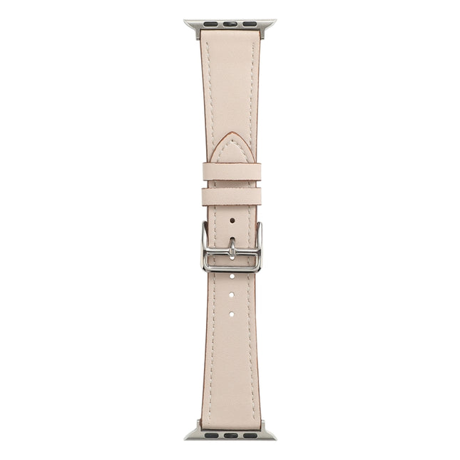 Single Lap Microfiber Leather Watch Band For Apple Watch Ultra 49mm&Watch Ultra 2 49mm / Series 9&8&7 45mm / SE 3&SE 2&6&SE&5&4 44mm / 3&2&1 42mm(Beige)-garmade.com
