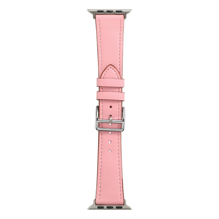 Single Lap Microfiber Leather Watch Band For Apple Watch Ultra 49mm&Watch Ultra 2 49mm / Series 9&8&7 45mm / SE 3&SE 2&6&SE&5&4 44mm / 3&2&1 42mm(Pink)-garmade.com