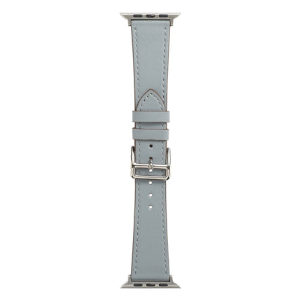 Single Lap Microfiber Leather Watch Band For Apple Watch Ultra 49mm&Watch Ultra 2 49mm / Series 9&8&7 45mm / SE 3&SE 2&6&SE&5&4 44mm / 3&2&1 42mm(Linen Blue)-garmade.com