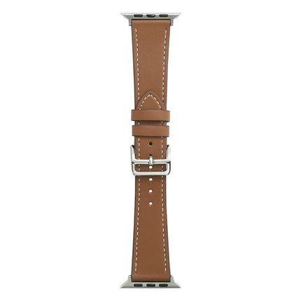 Single Lap Microfiber Leather Watch Band For Apple Watch Ultra 49mm&Watch Ultra 2 49mm / Series 9&8&7 45mm / SE 3&SE 2&6&SE&5&4 44mm / 3&2&1 42mm(Dark Brown)-garmade.com