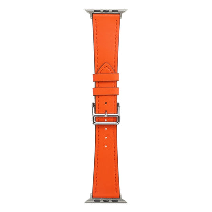 Single Lap Microfiber Leather Watch Band For Apple Watch Series 9&8&7 41mm / SE 3&SE 2&6&SE&5&4 40mm / 3&2&1 38mm(Orange)-garmade.com