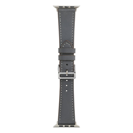 Single Lap Microfiber Leather Watch Band For Apple Watch Series 9&8&7 41mm / SE 3&SE 2&6&SE&5&4 40mm / 3&2&1 38mm(Grey)-garmade.com