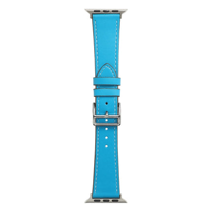 Single Lap Microfiber Leather Watch Band For Apple Watch Series 9&8&7 41mm / SE 3&SE 2&6&SE&5&4 40mm / 3&2&1 38mm(Sky Blue)-garmade.com