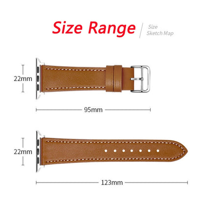 Single Lap Microfiber Leather Watch Band For Apple Watch Series 9&8&7 41mm / SE 3&SE 2&6&SE&5&4 40mm / 3&2&1 38mm(Beige)-garmade.com