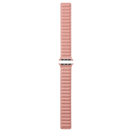 Magnetic Two-color Loop Slim Leather Watch Band For Apple Watch Ultra 49mm&Watch Ultra 2 49mm / Series 9&8&7 45mm / SE 3&SE 2&6&SE&5&4 44mm / 3&2&1 42mm(Pink)-garmade.com