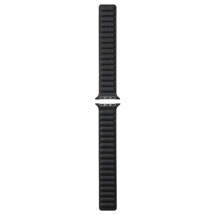 Magnetic Two-color Loop Slim Leather Watch Band For Apple Watch Ultra 49mm&Watch Ultra 2 49mm / Series 9&8&7 45mm / SE 3&SE 2&6&SE&5&4 44mm / 3&2&1 42mm(Black)-garmade.com