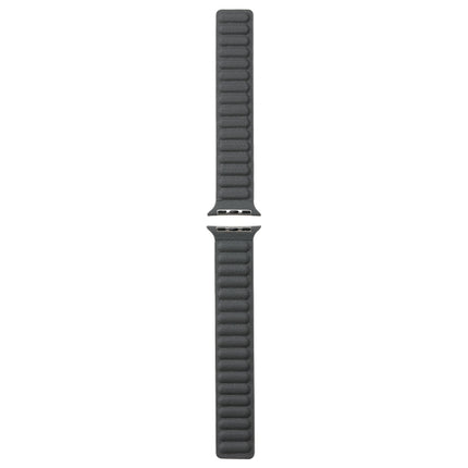 Magnetic Two-color Loop Slim Leather Watch Band For Apple Watch Ultra 49mm&Watch Ultra 2 49mm / Series 9&8&7 45mm / SE 3&SE 2&6&SE&5&4 44mm / 3&2&1 42mm(Grey)-garmade.com