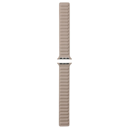 Magnetic Two-color Loop Slim Leather Watch Band For Apple Watch Ultra 49mm&Watch Ultra 2 49mm / Series 9&8&7 45mm / SE 3&SE 2&6&SE&5&4 44mm / 3&2&1 42mm(Khaki)-garmade.com