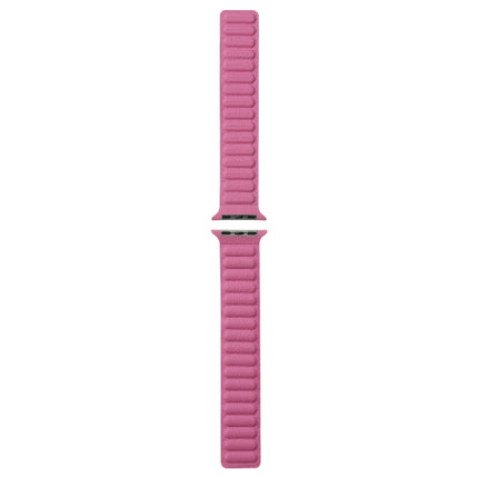 Magnetic Two-color Loop Slim Leather Watch Band For Apple Watch Ultra 49mm&Watch Ultra 2 49mm / Series 9&8&7 45mm / SE 3&SE 2&6&SE&5&4 44mm / 3&2&1 42mm(Rose Pink)-garmade.com