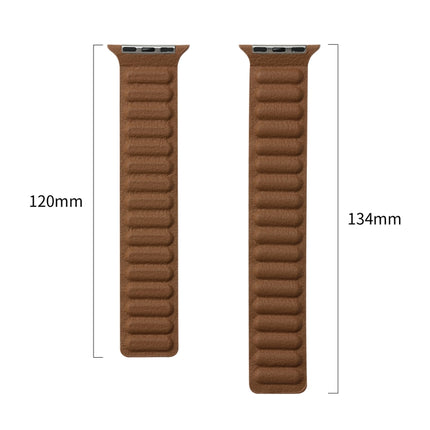 Magnetic Two-color Loop Slim Leather Watch Band For Apple Watch Ultra 49mm&Watch Ultra 2 49mm / Series 9&8&7 45mm / SE 3&SE 2&6&SE&5&4 44mm / 3&2&1 42mm(White)-garmade.com